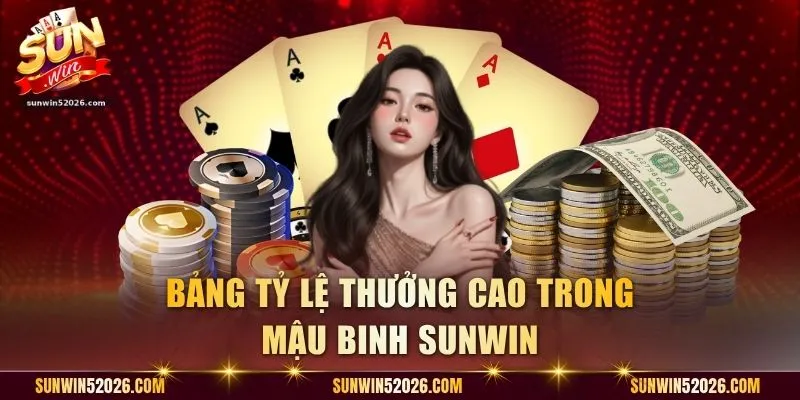 Bảng tỷ lệ thưởng cao trong Mậu Binh Sunwin