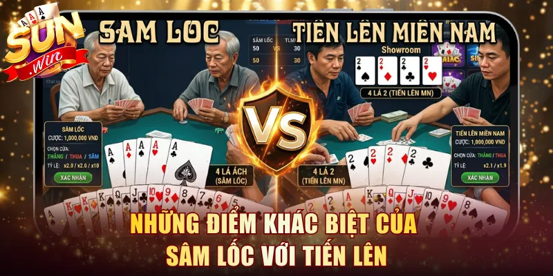 Những điểm khác biệt của Sâm Lốc với Tiến Lên