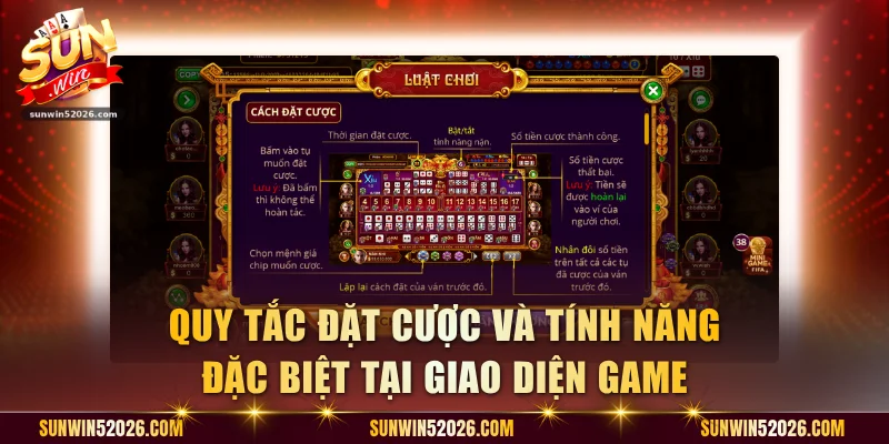 Quy tắc đặt cược và tính năng đặc biệt tại giao diện game